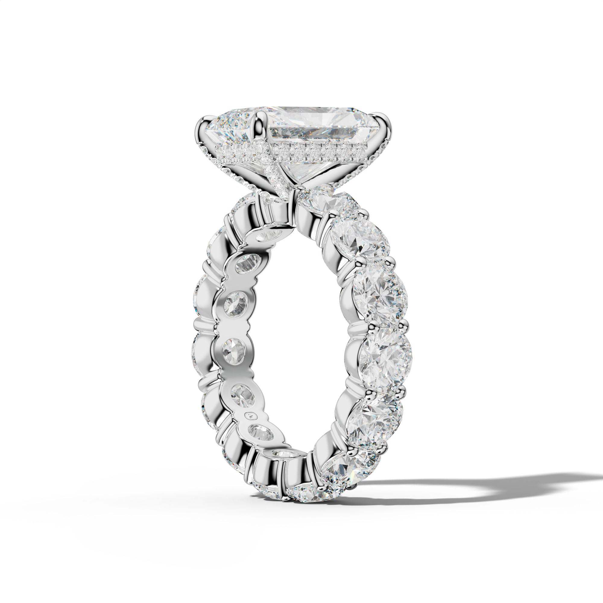 Fernanda Radiant Diamond Engagement Ring With Round Side Stones