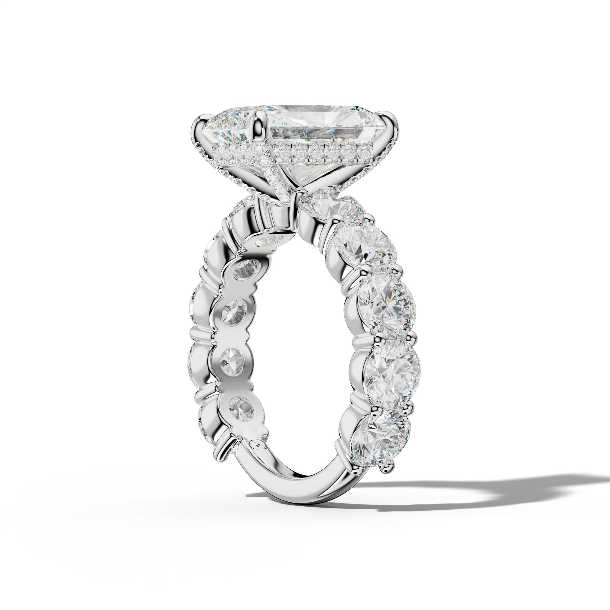 Marley Radiant Diamond Engagement Ring With Round Side Stones