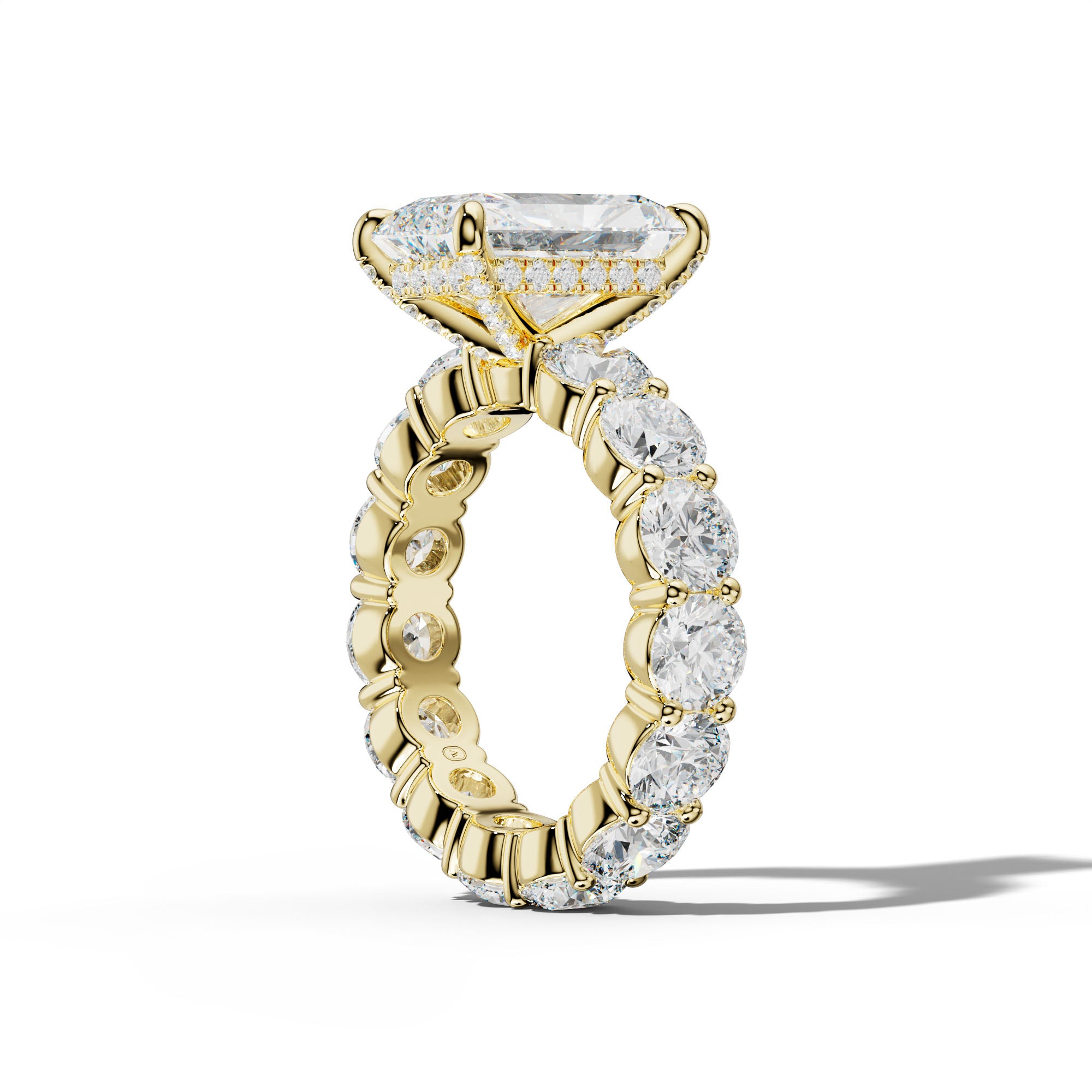 Fernanda Radiant Diamond Engagement Ring With Round Side Stones