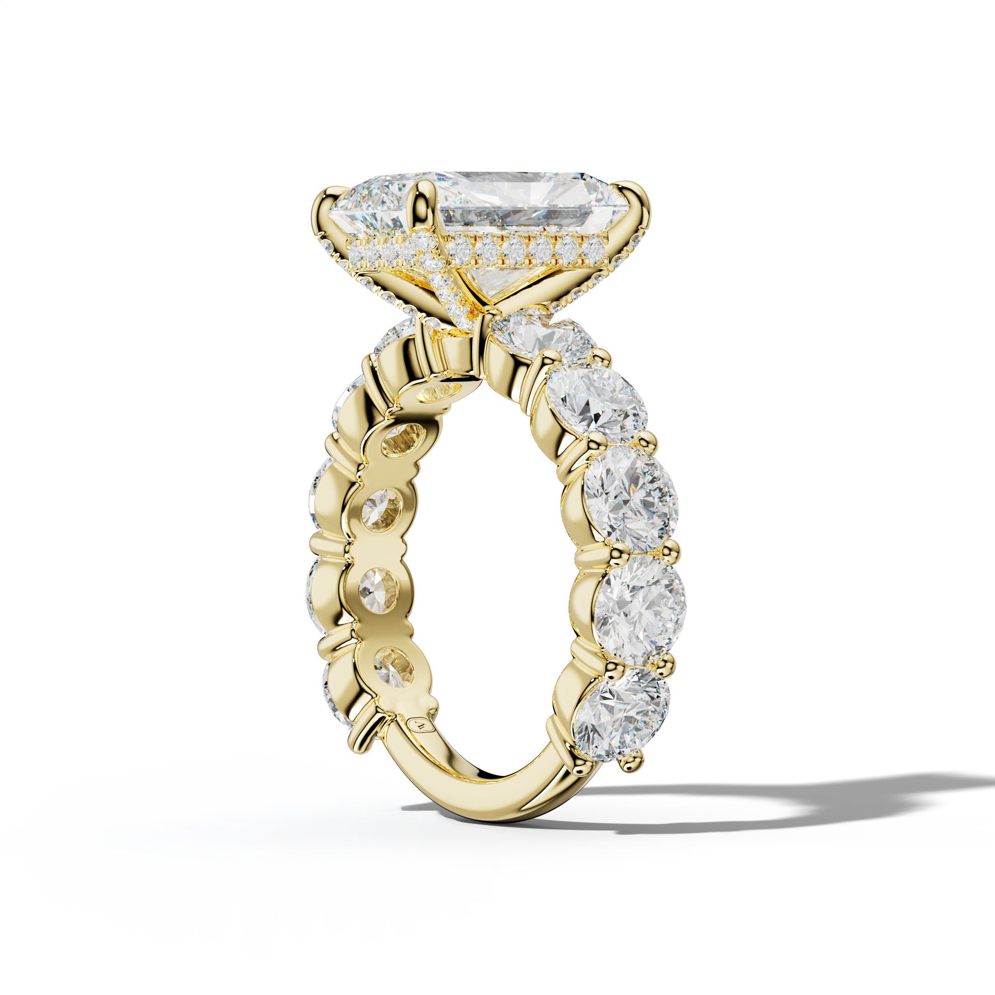 Marley Radiant Diamond Engagement Ring With Round Side Stones