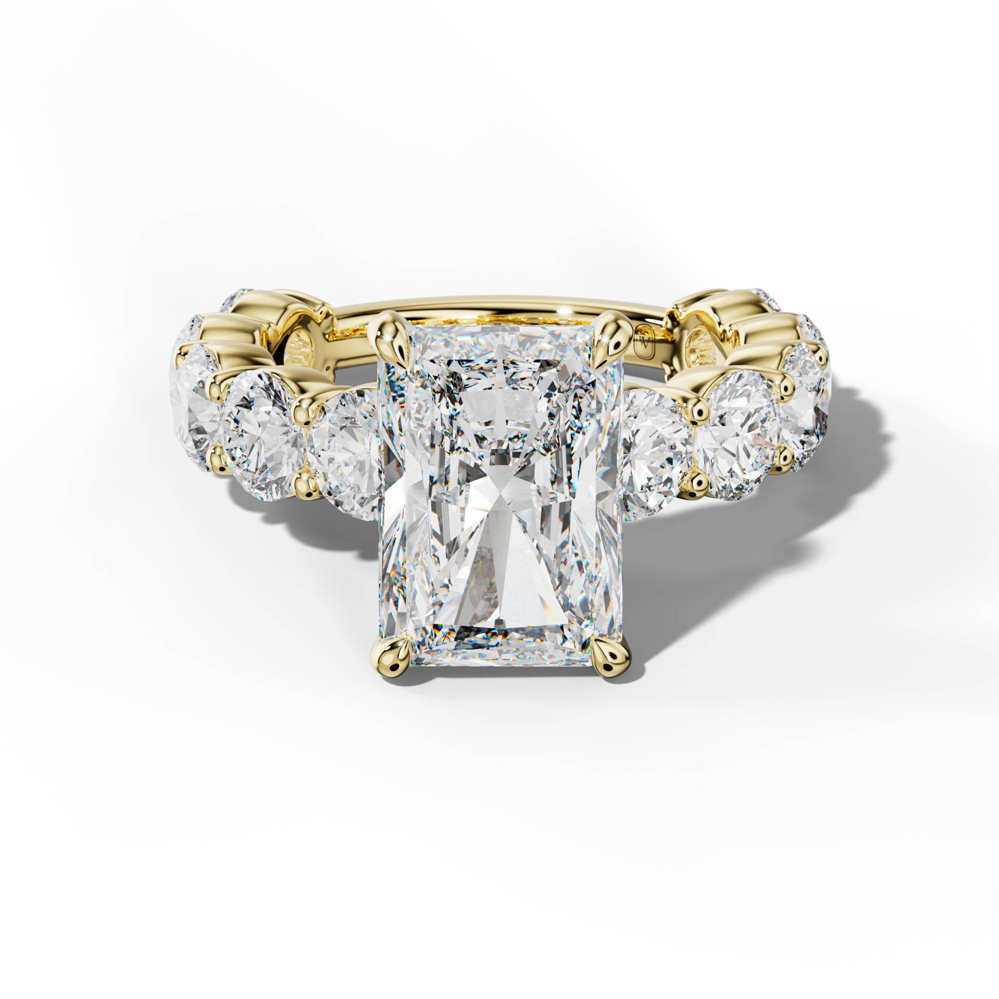 Marley Radiant Diamond Engagement Ring With Round Side Stones