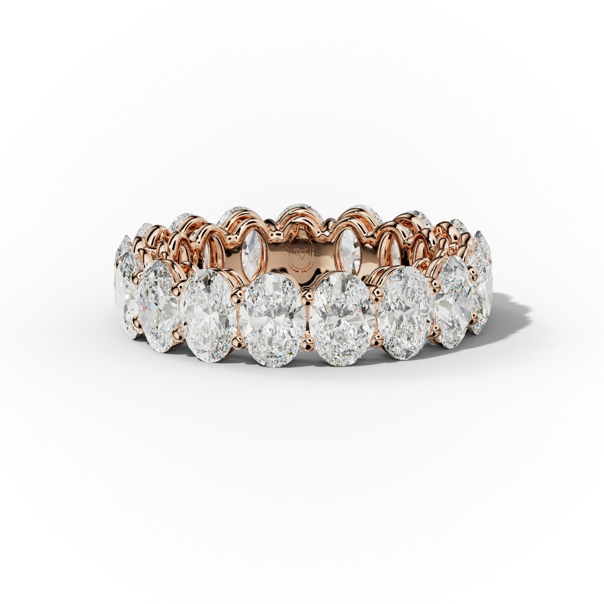 6.0 Carat Oval Cut Diamond Eternity Band Shared Prong