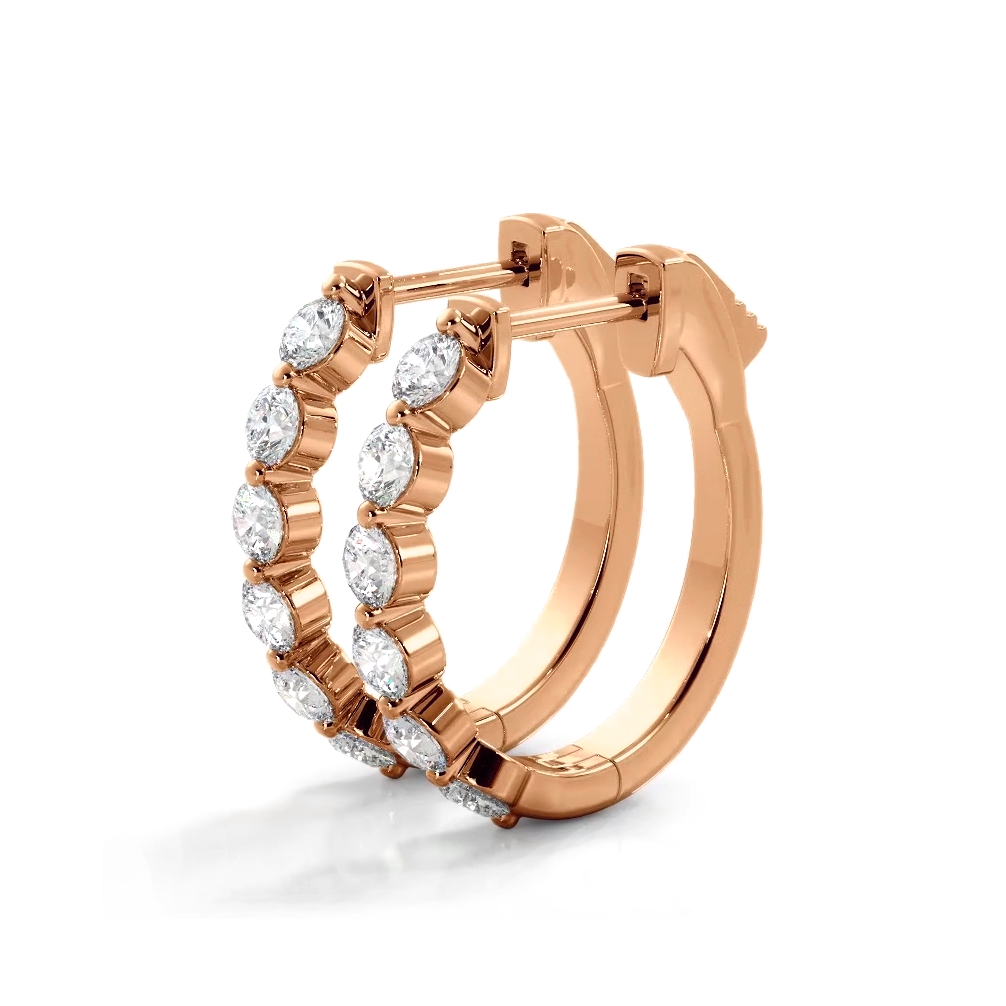 1.0 ctw. Floating Diamond Elegant Oval Hoop Earrings-VIRABYANI