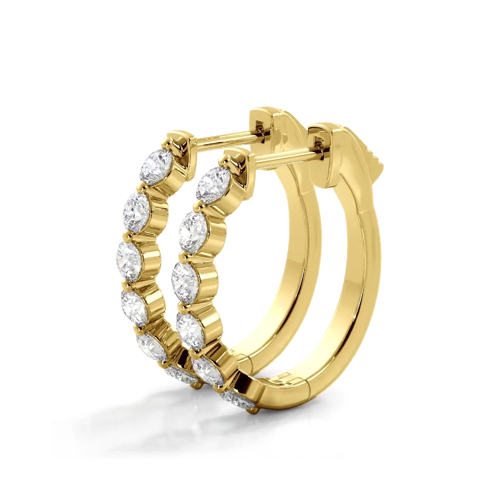 1.0 ctw. Floating Diamond Elegant Oval Hoop Earrings-VIRABYANI