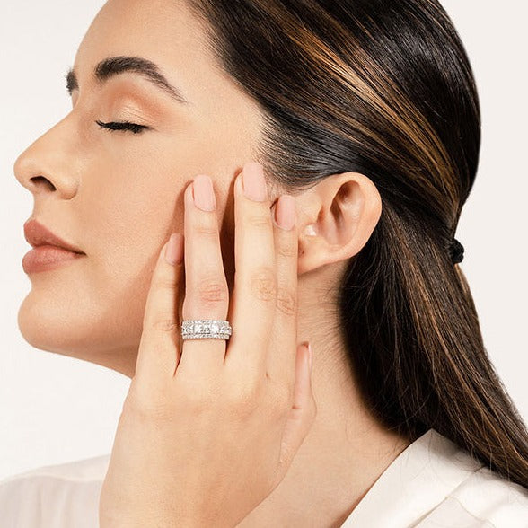 2.65 ct. Princess and Round Diamond Wedding Band-VIRABYANI