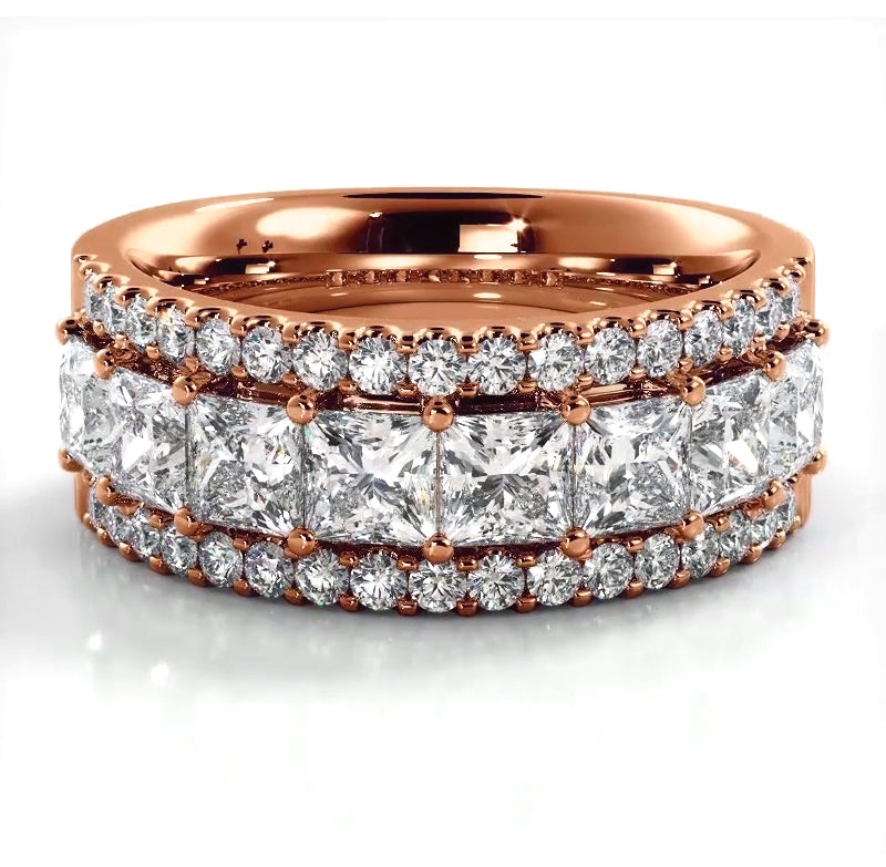 2.65 ct. Princess and Round Diamond Wedding Band-VIRABYANI