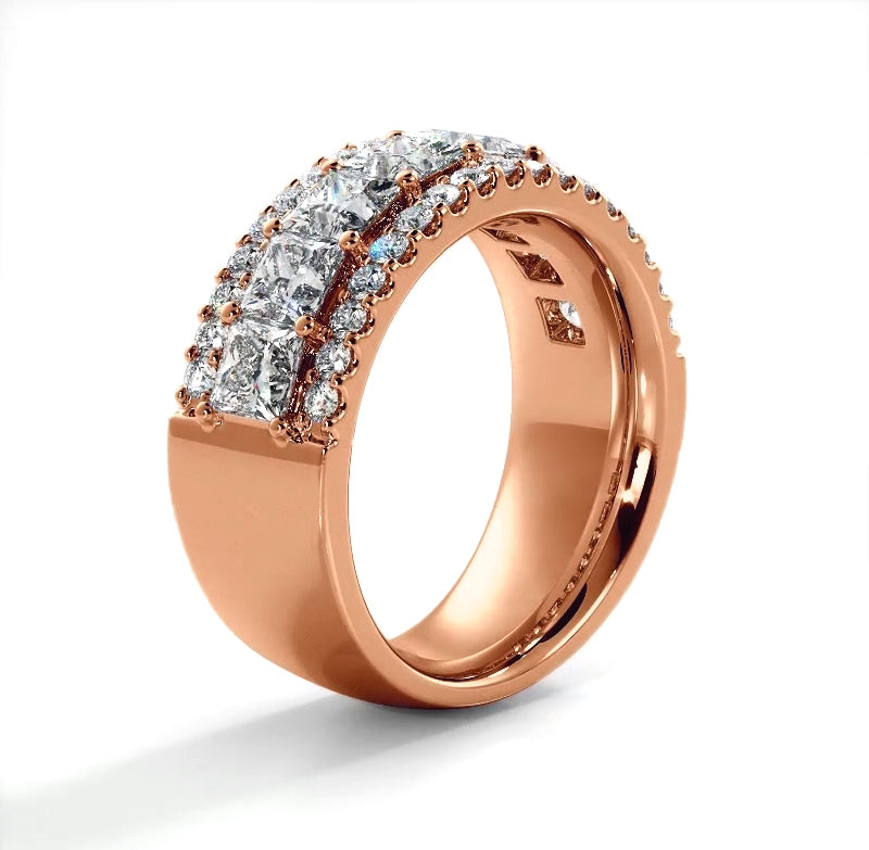 2.65 ct. Princess and Round Diamond Wedding Band-VIRABYANI