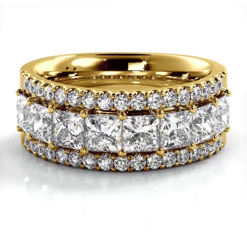 2.65 ct. Princess and Round Diamond Wedding Band-VIRABYANI