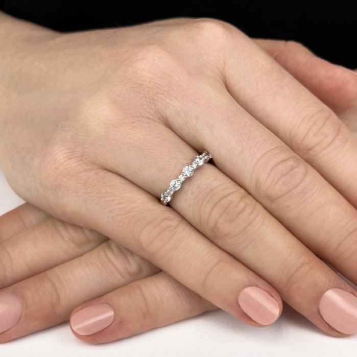 0.61 ct. Round Diamond Wedding Band-VIRABYANI