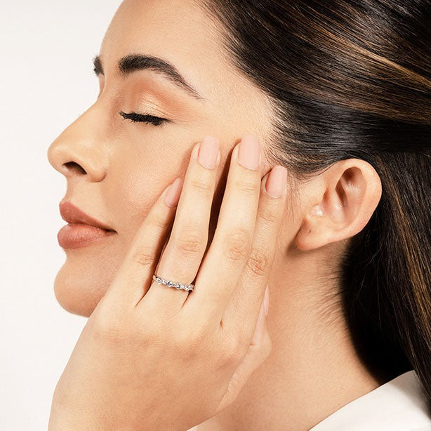 0.61 ct. Round Diamond Wedding Band-VIRABYANI