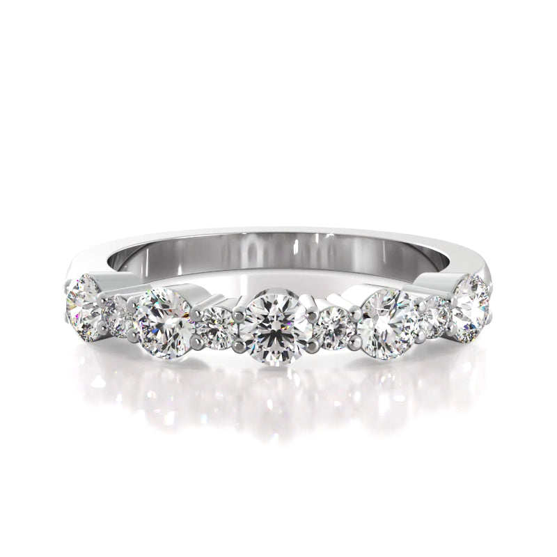 0.61 ct. Round Diamond Wedding Band-VIRABYANI