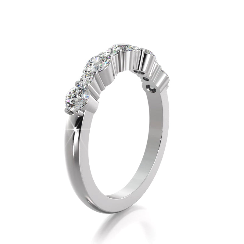 0.61 ct. Round Diamond Wedding Band-VIRABYANI