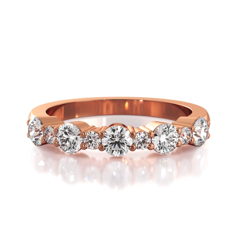 0.61 ct. Round Diamond Wedding Band-VIRABYANI