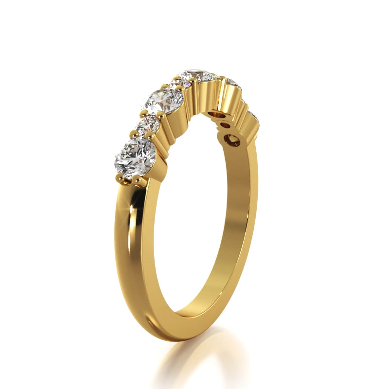 0.61 ct. Round Diamond Wedding Band-VIRABYANI