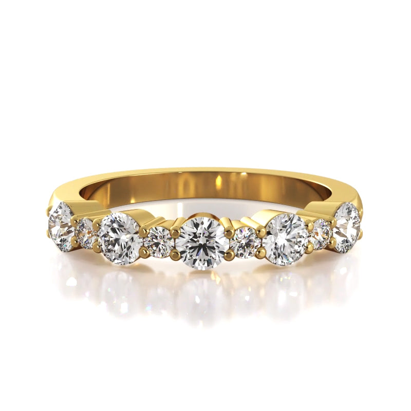 0.61 ct. Round Diamond Wedding Band-VIRABYANI