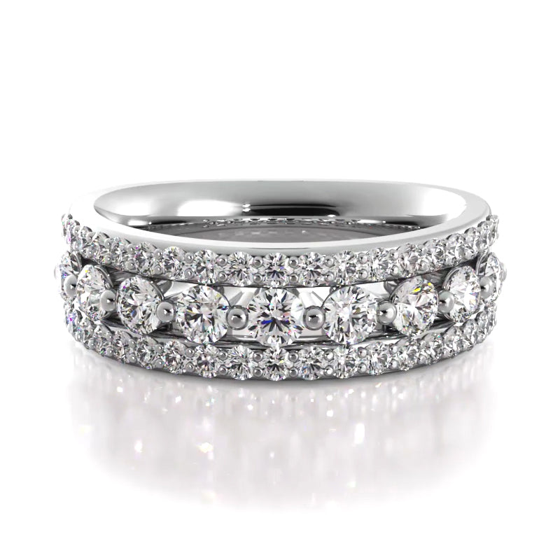 1.03 ct. Round Diamond Wedding Band-VIRABYANI