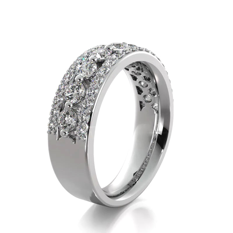 1.03 ct. Round Diamond Wedding Band-VIRABYANI