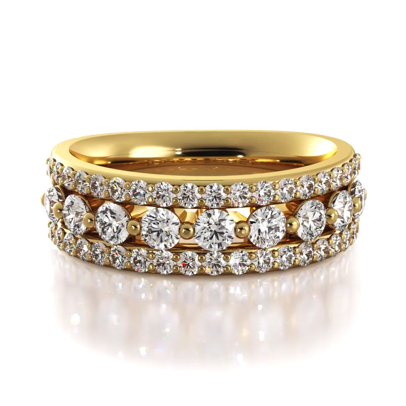 1.03 ct. Round Diamond Wedding Band-VIRABYANI