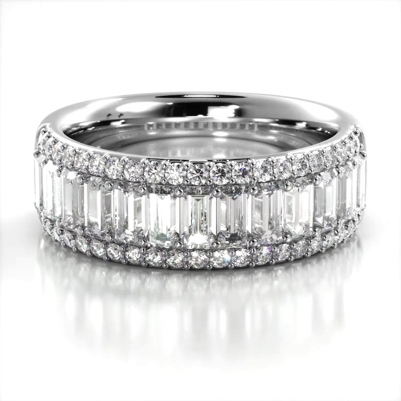 2.16 ct. Baguette And Round Diamond Wedding Band