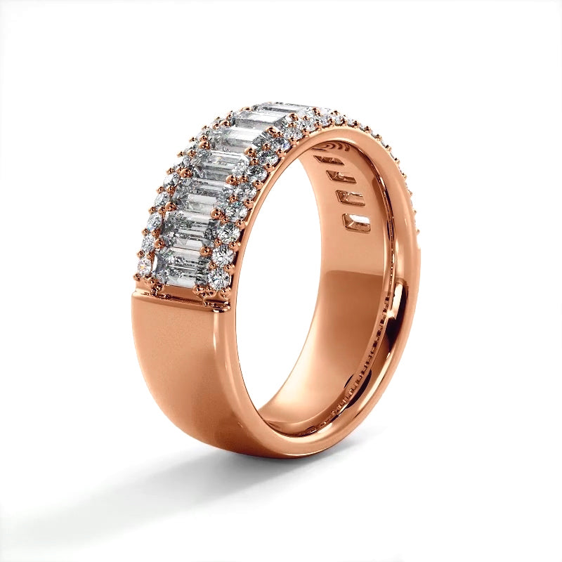 2.16 ct. Baguette And Round Diamond Wedding Band-VIRABYANI
