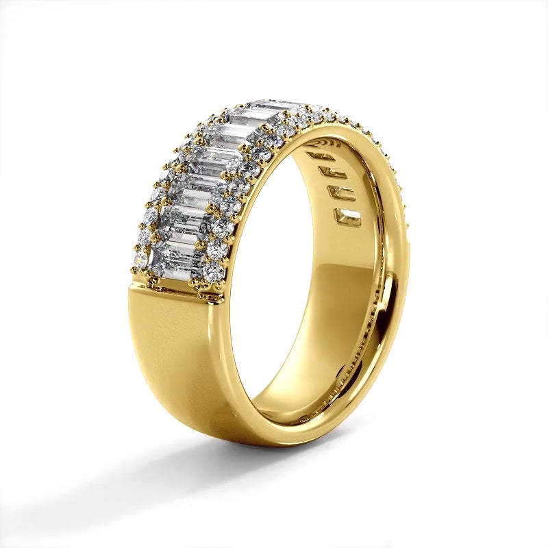 2.16 ct. Baguette And Round Diamond Wedding Band-VIRABYANI