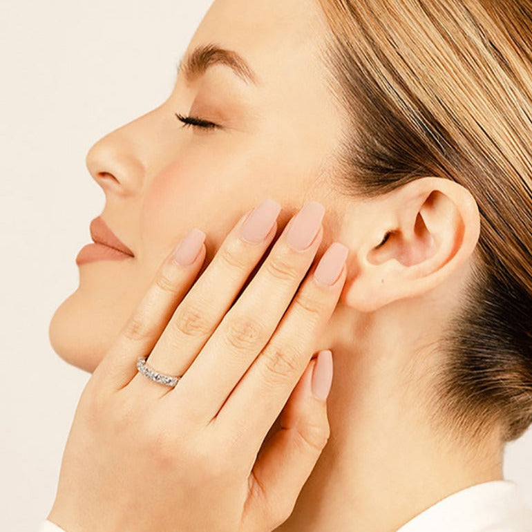 0.95 ct. Round Diamond Wedding Band-VIRABYANI