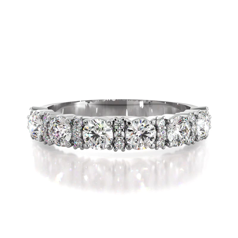 0.95 ct. Round Diamond Wedding Band-VIRABYANI