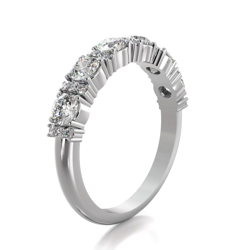 0.95 ct. Round Diamond Wedding Band-VIRABYANI