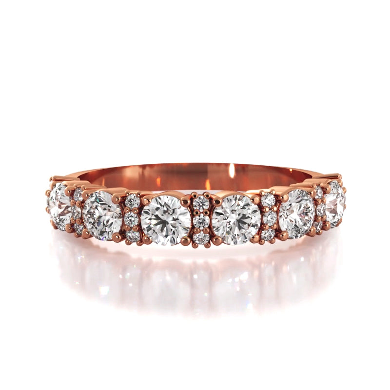 0.95 ct. Round Diamond Wedding Band-VIRABYANI