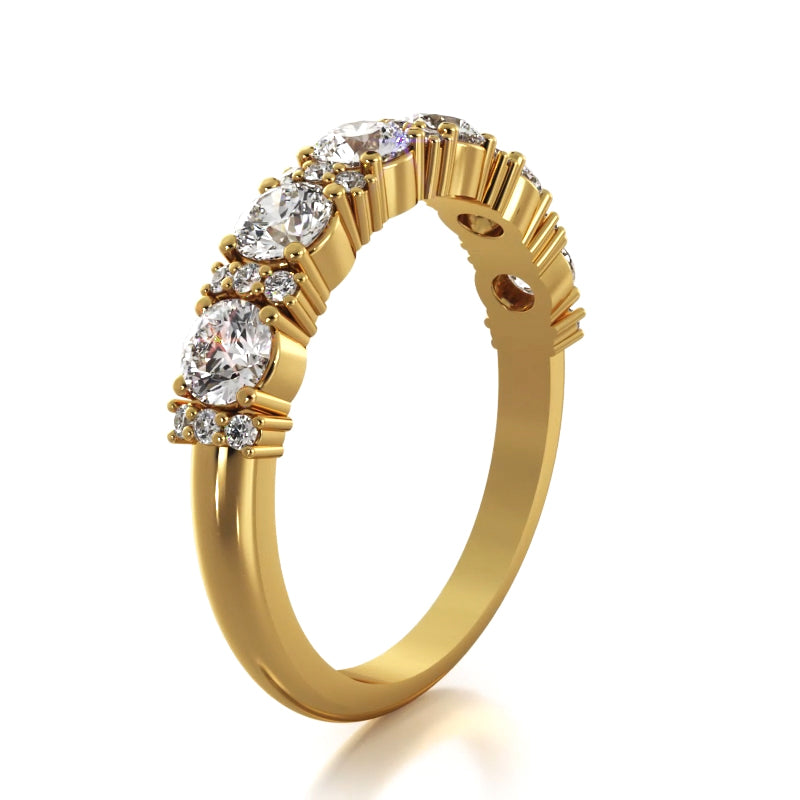 0.95 ct. Round Diamond Wedding Band-VIRABYANI
