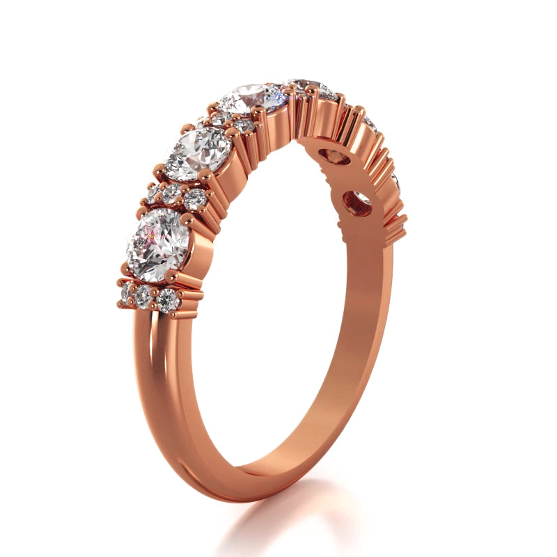 0.95 ct. Round Diamond Wedding Band-VIRABYANI