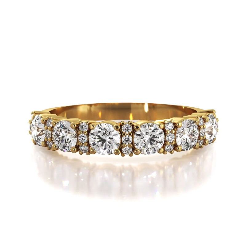 0.95 ct. Round Diamond Wedding Band-VIRABYANI