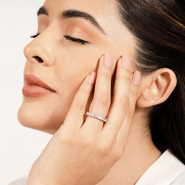 1.88 ct. Princess And Round Diamond Wedding Band-VIRABYANI