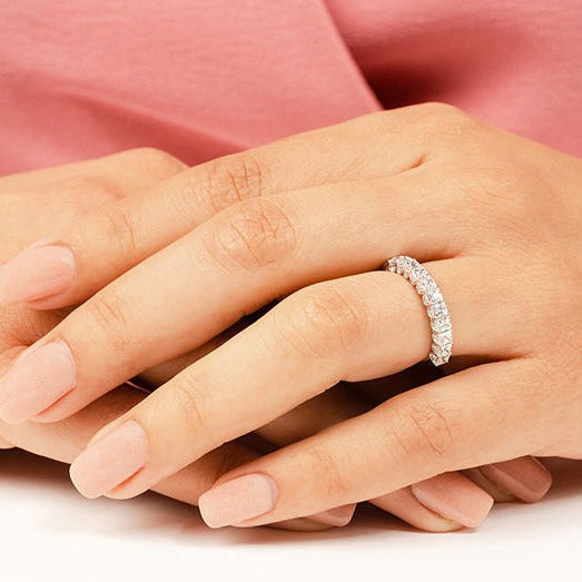 1.88 ct. Princess And Round Diamond Wedding Band-VIRABYANI