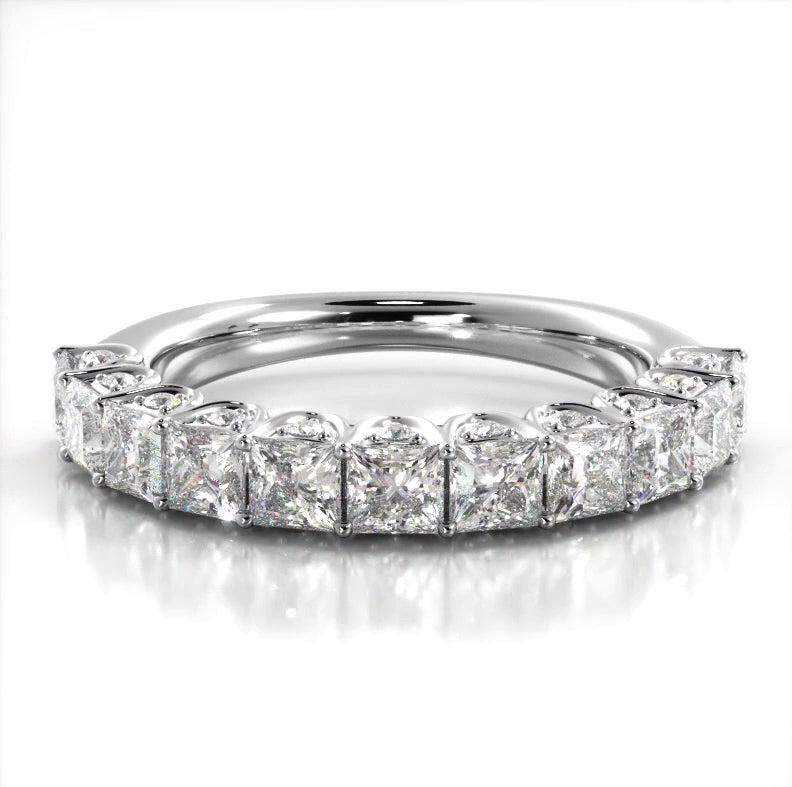 1.88 ct. Princess And Round Diamond Wedding Band-VIRABYANI