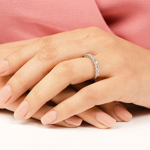 1.16 ct. Round Diamond Shared Prong Wedding Band-VIRABYANI