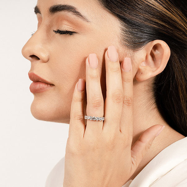 1.16 ct. Round Diamond Shared Prong Wedding Band-VIRABYANI