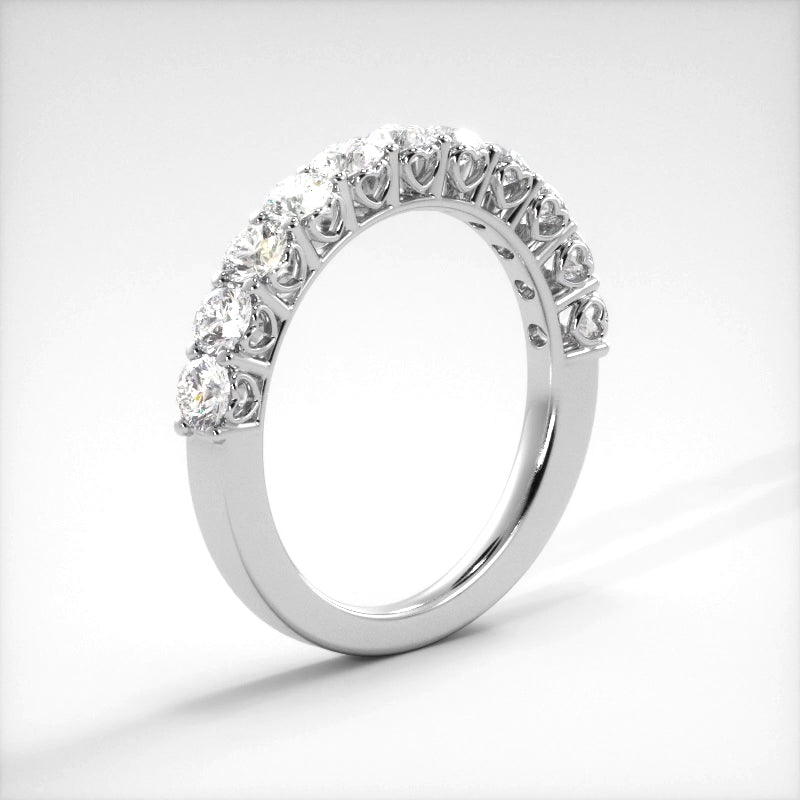 1.16 ct. Round Diamond Shared Prong Wedding Band-VIRABYANI