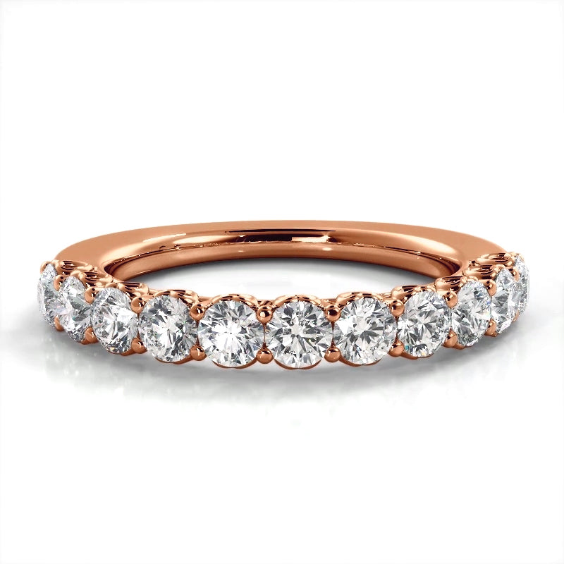 1.16 ct. Round Diamond Shared Prong Wedding Band-VIRABYANI