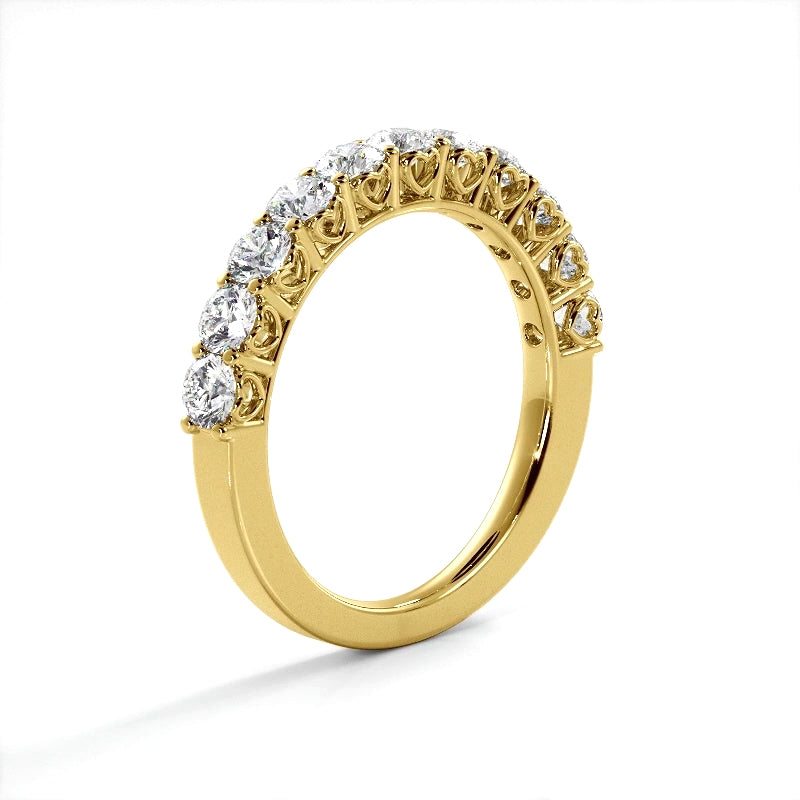 1.16 ct. Round Diamond Shared Prong Wedding Band-VIRABYANI