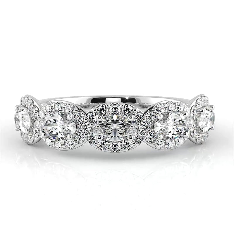 1.45 ct. Oval And Round Diamond Wedding Band-VIRABYANI