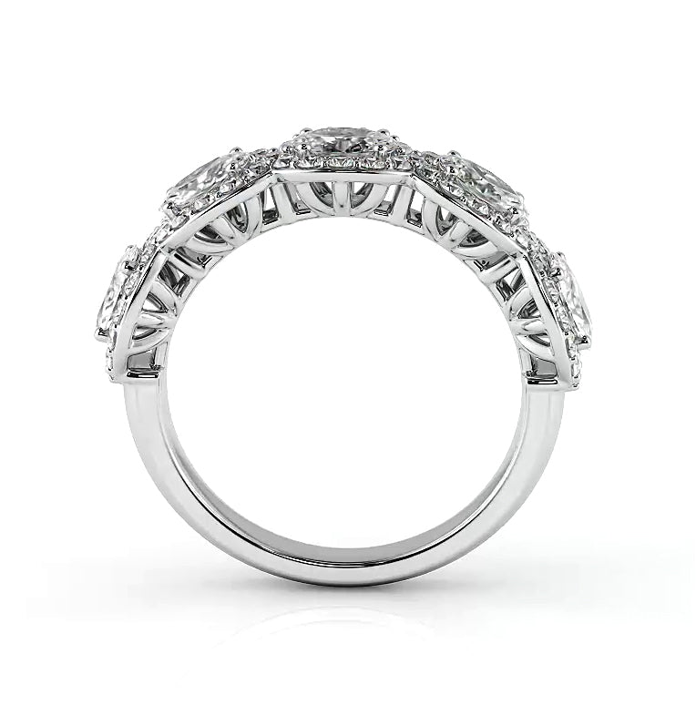1.45 ct. Oval And Round Diamond Wedding Band-VIRABYANI