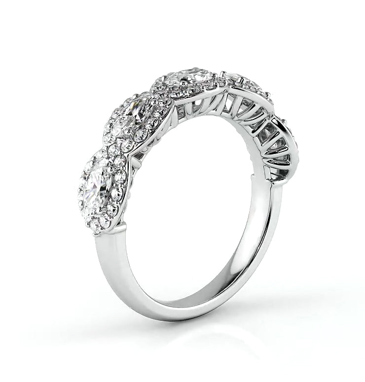 1.45 ct. Oval And Round Diamond Wedding Band-VIRABYANI