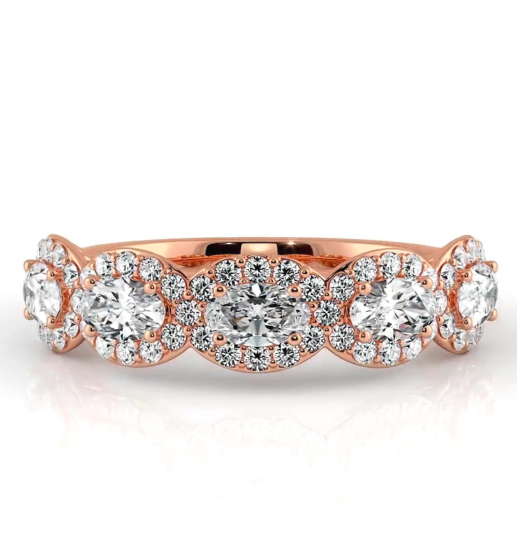 1.45 ct. Oval And Round Diamond Wedding Band-VIRABYANI