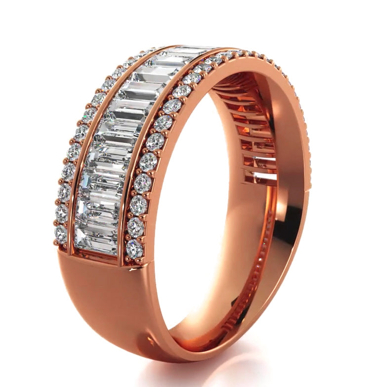 1.85 ct. Baguette And Round Diamond Wedding Band