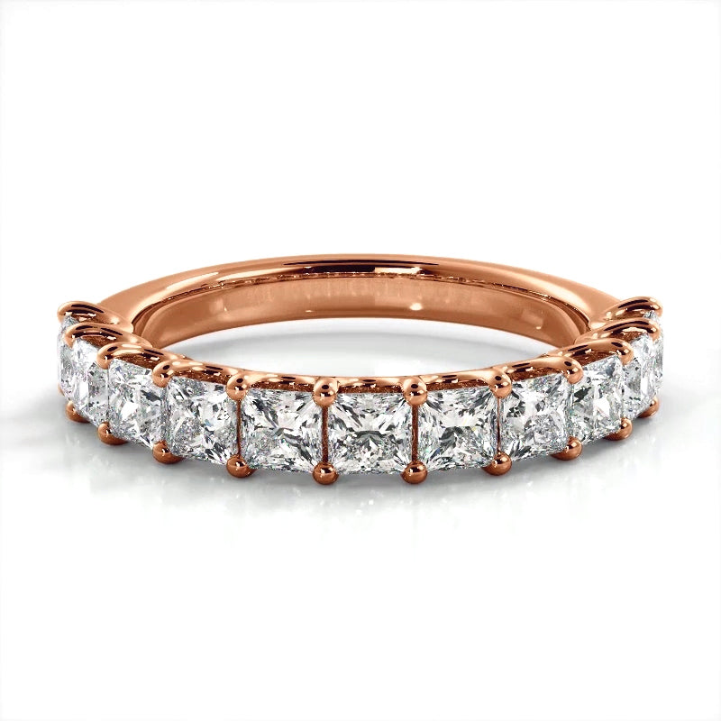 1.71 ct Princess Diamond Wedding Band-VIRABYANI