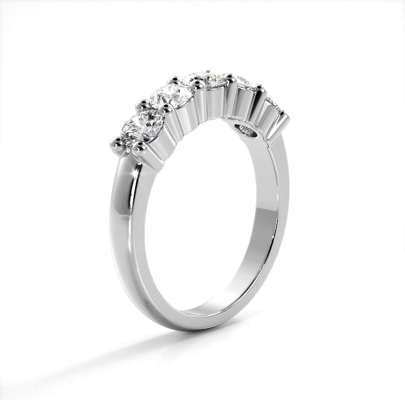 1.25 ct. Round Diamond Five Stone Wedding Band-VIRABYANI