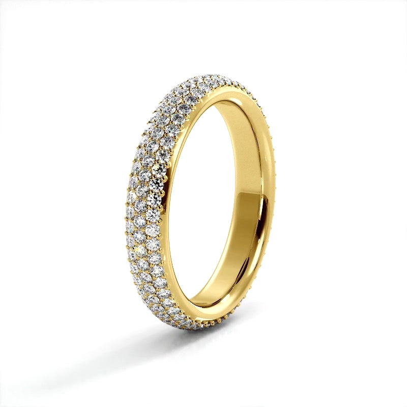 1.38 ct. Round Diamond Triple Row Wedding band-VIRABYANI