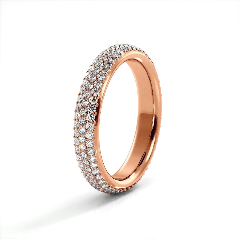 1.38 ct. Round Diamond Triple Row Wedding band-VIRABYANI