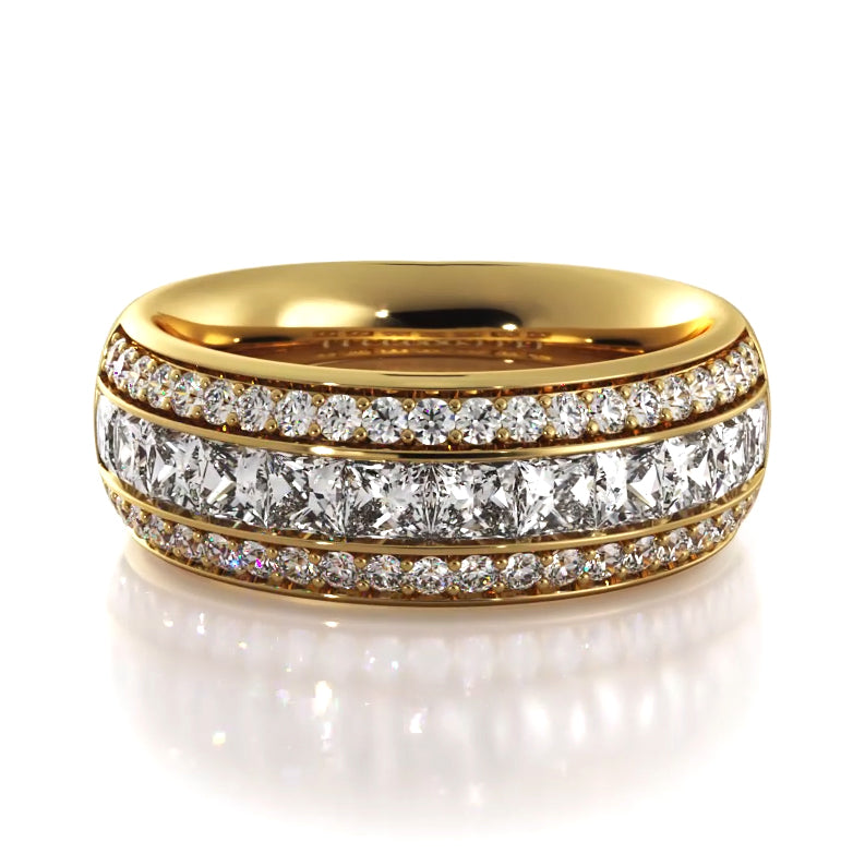 1.56 ct. Princess And Round Diamond Wedding Band-VIRABYANI